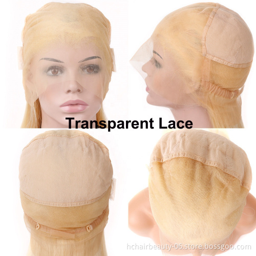 High Quality Virgin Hair 613 Full Lace Wig Human Hair Wholesale 613 Honey Blonde Long Straight Human Hair Lace Wigs